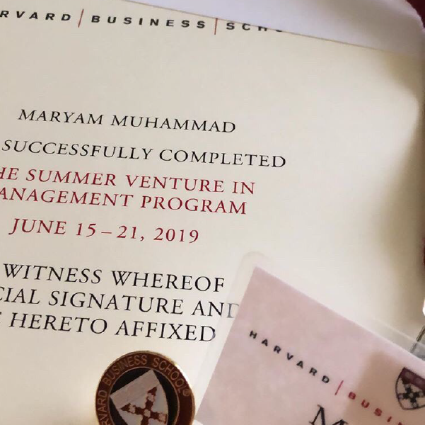 maryam muhammad evidence of completion of SVMP program 